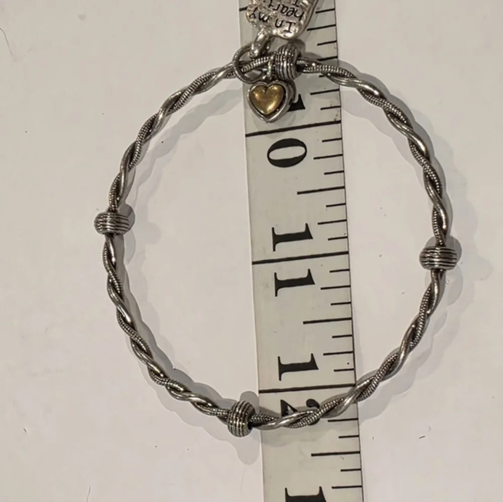 Brighton In My‎ Heart I Will Carry You Always Silver Gold Plated Charm Bracelet